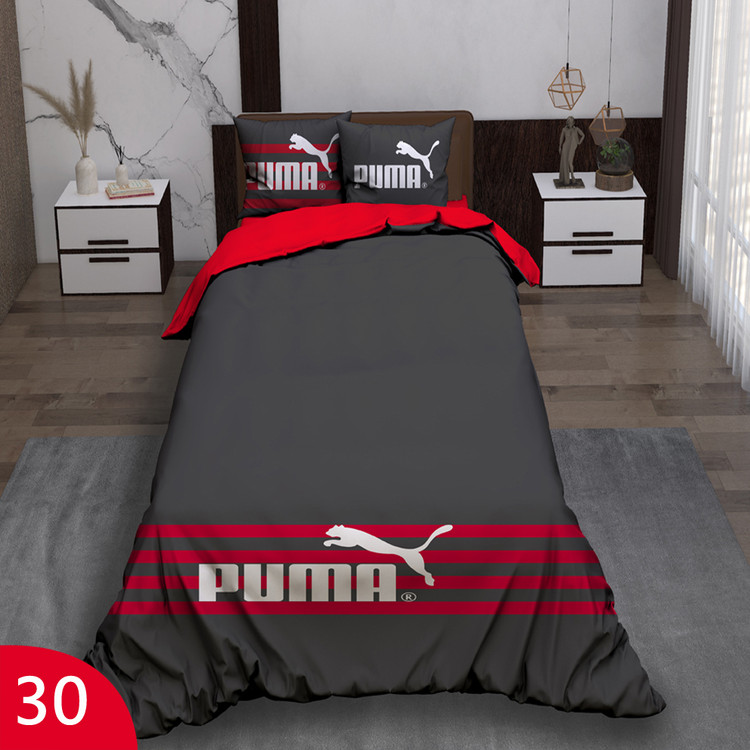 ست رو تختی تک نفره سه بعدی پوما توسی قرمز لوگوی پوما