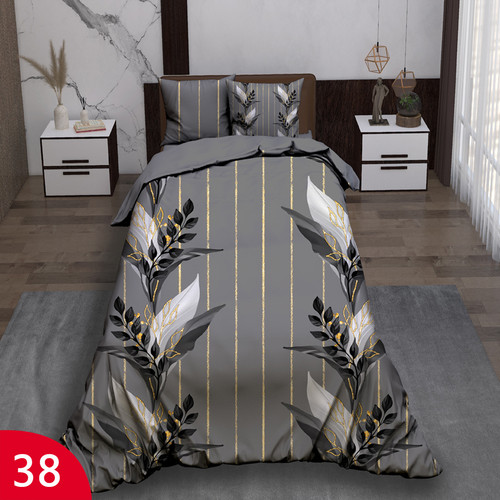 ست رو تختی تک نفره سه بعدی مدرن توسی برگ