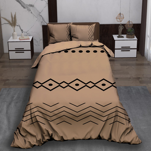 ست رو تختی تک نفره سه بعدی مدرن کرم قهوه ای