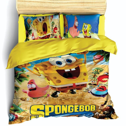 Bob Sponge ست رو تختی تک نفره سه بعدی باب اسفنجی زرد
