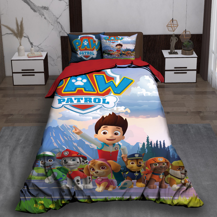 Paw Patrol ست رو تختی تک نفره سه بعدی سگ های نگهبان کودک
