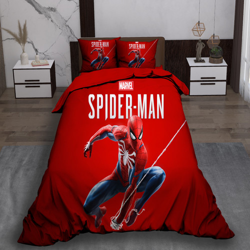 Spider man ست رو تختی تک نفره سه بعدی مرد عنکبوتی قرمز کودک