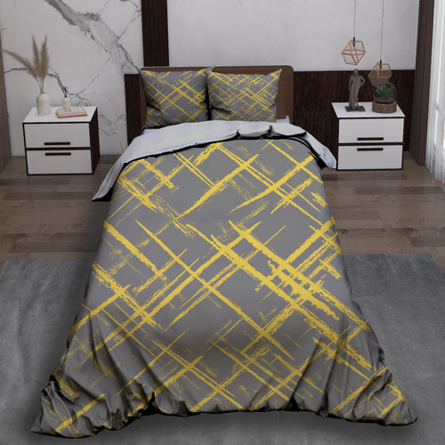 ست رو تختی تک نفره سه بعدی مدرن توسی زرد