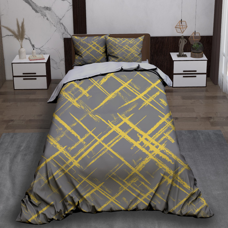 ست رو تختی تک نفره سه بعدی مدرن توسی زرد