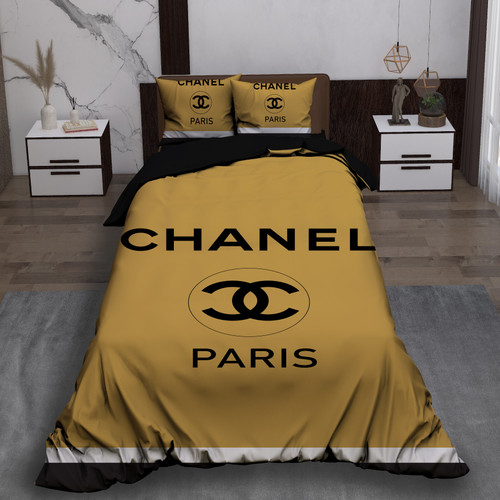 ست رو تختی تک نفره سه بعدی شنل پاریس کرم خردلی