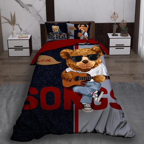 ست رو تختی تک نفره سه بعدی تدی سانگ کودک