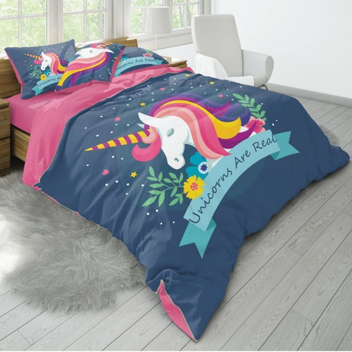 ست رو تختی تک نفره سه بعدی اسب تک شاخ کودک