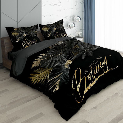 ست رو تختی دو نفره سه بعدی تروپیکال بوتانی مشکی