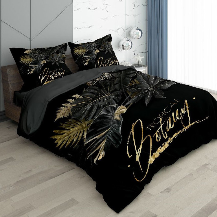 ست رو تختی دو نفره سه بعدی تروپیکال بوتانی مشکی