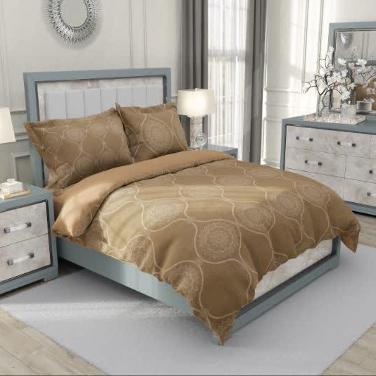 ست رو تختی دو نفره سه بعدی کلاسیک قهوه ای