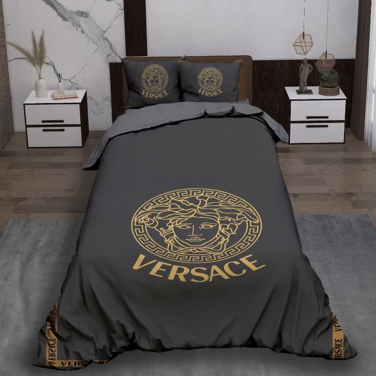 ست رو تختی دو نفره سه بعدی ورساچه تیره طلایی