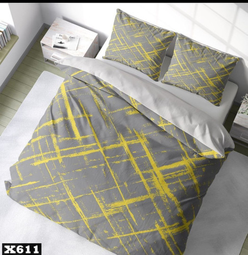 ست رو تختی دو نفره سه بعدی مدرن توسی زرد