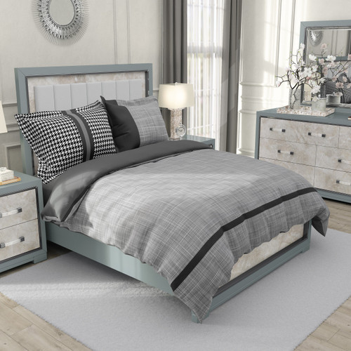 ست رو تختی دو نفره سه بعدی مینیمال توسی تیره - روشن