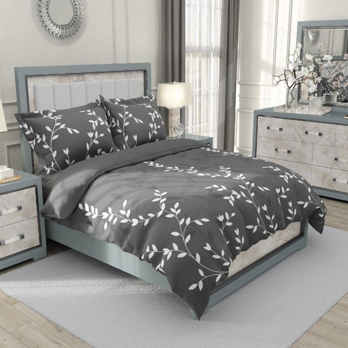 ست رو تختی دو نفره سه بعدی مینیمال طرح برگ توسی