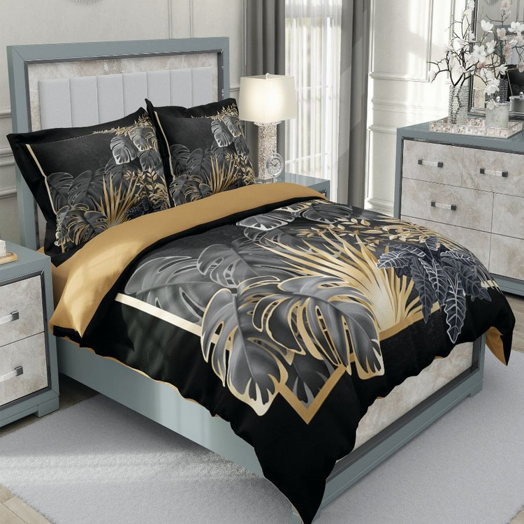 ست رو تختی دو نفره سه بعدی طرح برگ