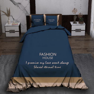 ست رو تختی دو نفره سه بعدی فشن آبی