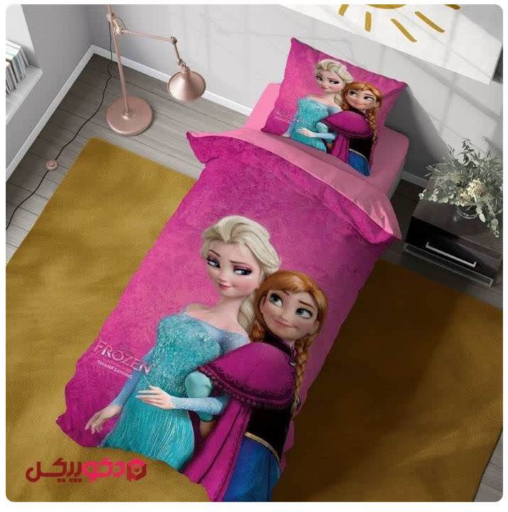 روتختی تک نفره سه بعدی کودک دخترانه طرح دختر صورتی